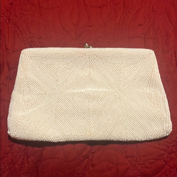 Vintage Ruchere Elegant White Beaded Clutch Handmade in Japan 1950’s - Picture 1 of 9